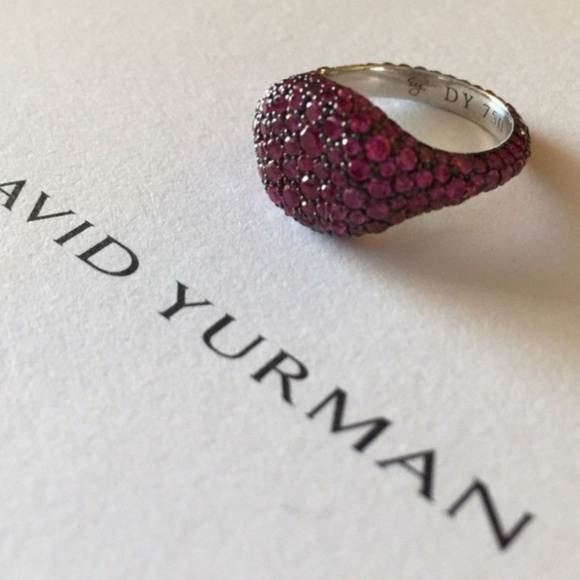 David Yurman Jewelry - David Yurman 18K Wht Gold Ruby Pinky Ring David Yurman Jewelry - David Yurman 18K Wht Gold Ruby Pinky Ring